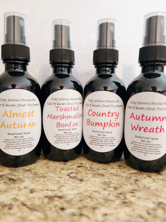 2oz Fall Fragrance Sprays/ 4 Pack Fragrance Sprays